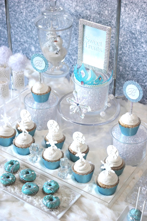 Wonderful Frozen Themed Birthday Party ideas Frozen sweets table backdrop Wonderful Frozen Themed Birthday Party ideas
