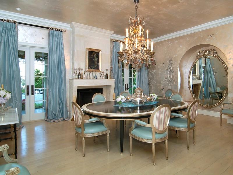 stylish blue dining room ELEGANT IDEAS FOR DINING ROOMS