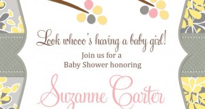 Baby shower invitations with baby and teddy bears