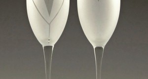 Elegant wedding glasses for bride and groom 2014