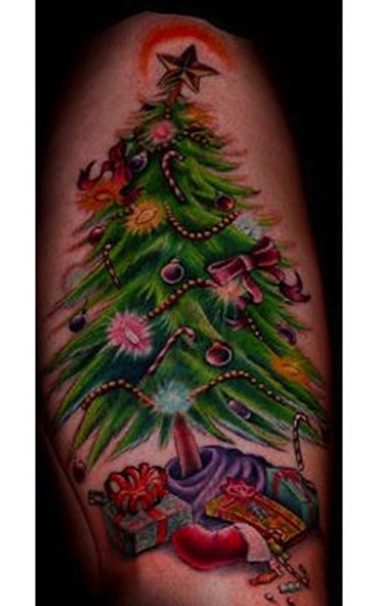 Arbol Navidad tatuaje thumb 6 Top Christmas tattoos decorations