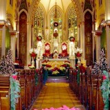 Church wedding decorations at Christmas