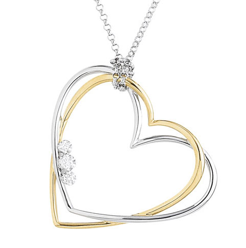 diamond heart necklace Valentine jewelry collection 2014