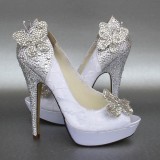 Unique lace high heels for wedding