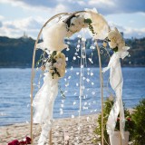 Arch of roses in wedding symbol of romance