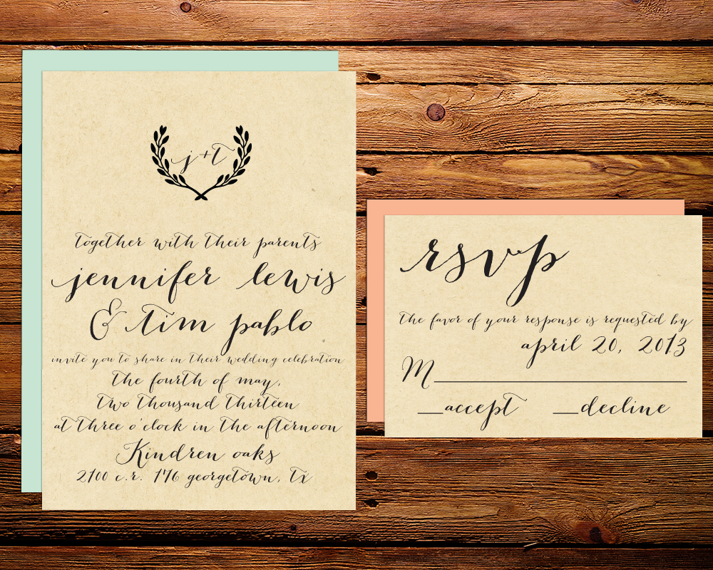eventsstyl296 Rustic Invitations for Wedding 2014