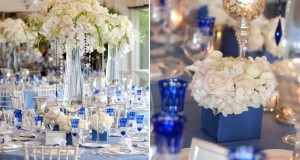 Wedding centerpieces in blue 2014