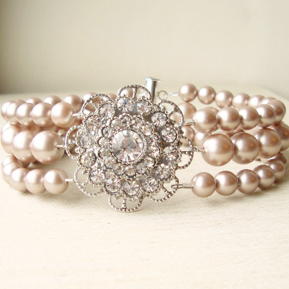 eventsstyle.com 14557 Vintage style pearl bracelet for wedding 