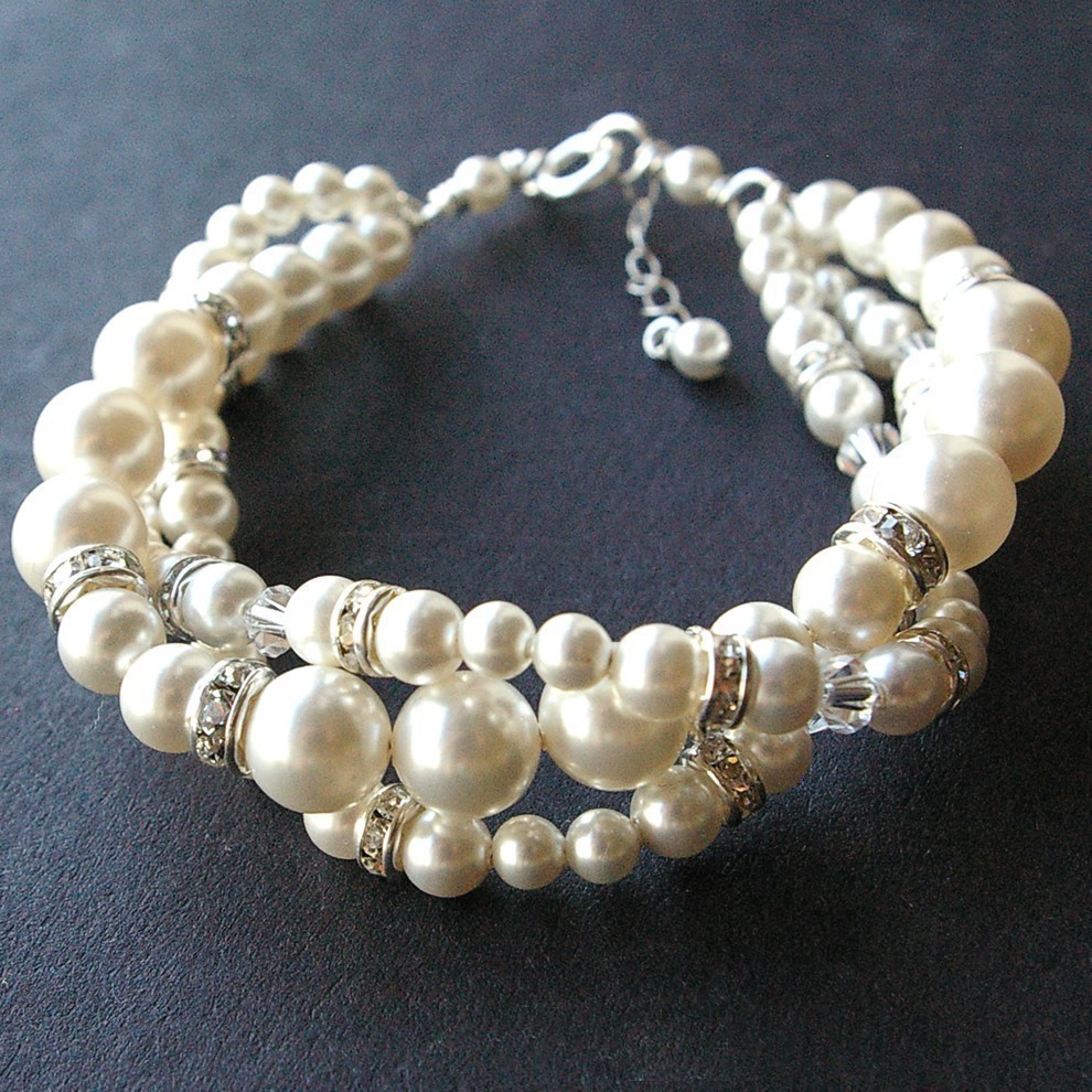 eventsstyle.com 14559 Vintage style pearl bracelet for wedding 