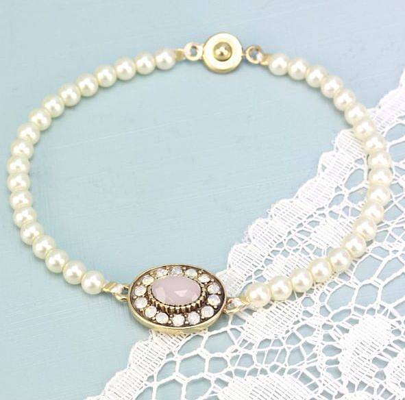 eventsstyle.com 14560 Vintage style pearl bracelet for wedding 
