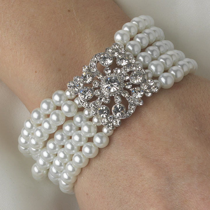 eventsstyle.com 14561 Vintage style pearl bracelet for wedding 