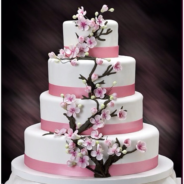 eventsstyle.com 36125 Awesome Cherry Blossom Wedding Cake Designs
