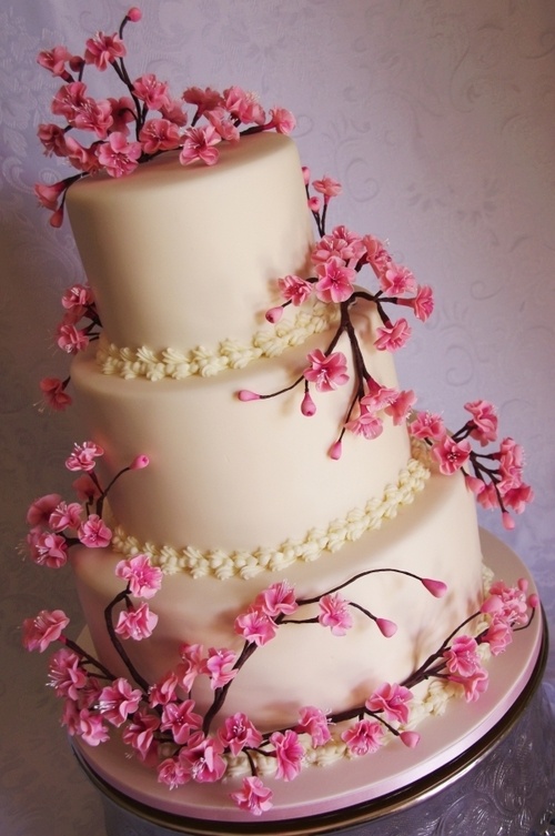 eventsstyle.com 36128 Awesome Cherry Blossom Wedding Cake Designs