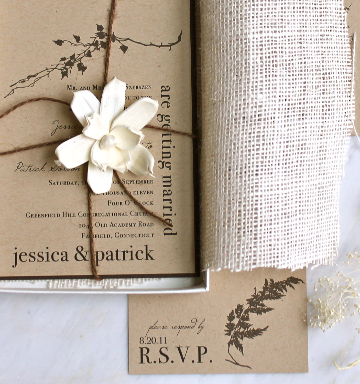 eventsstyle.com 44186 Rustic wedding invitation 2015 