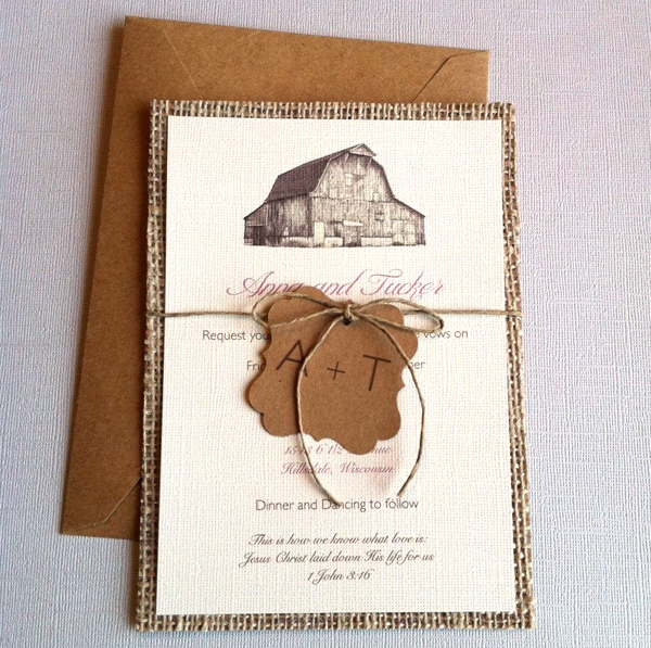 eventsstyle.com 44189 Rustic wedding invitation 2015 