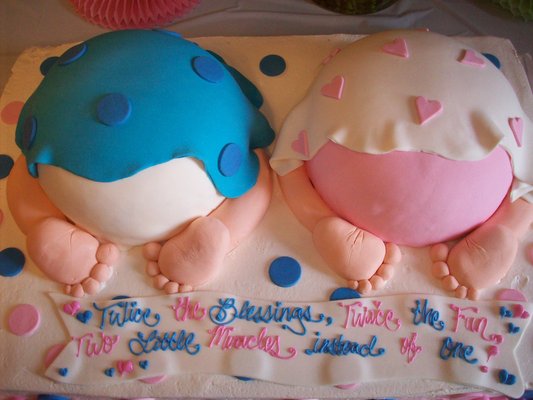 eventsstyle.com 52285 How to make Baby Shower Cake for twins