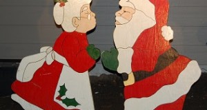 Making decorations outside Santa and Mrs. Claus 2015