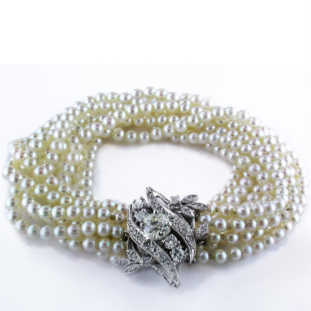 eventsstyle.com 596 Vintage style pearl bracelet for wedding 