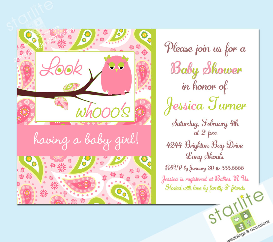 eventsstyle.com 60584 Baby shower invitations with baby and teddy bears