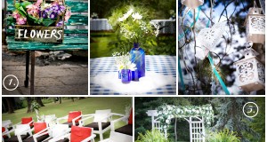 wedding outdoor railing decoration with tulle