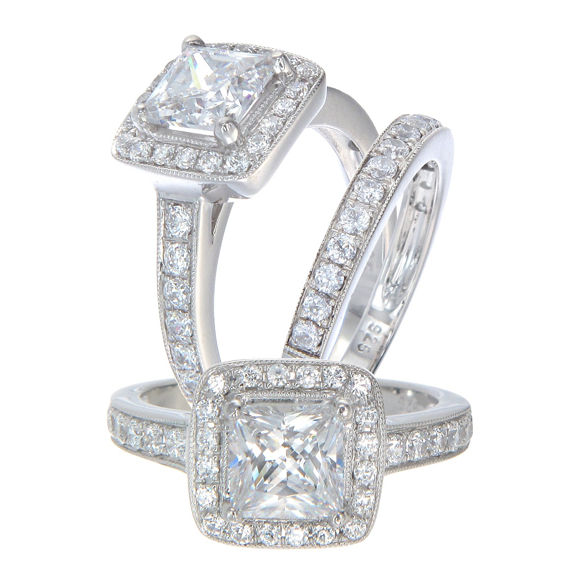 eventsstyle3943 Rings For Princesses with square Stone Diamond