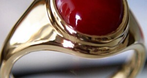 Unique red coral rings for women