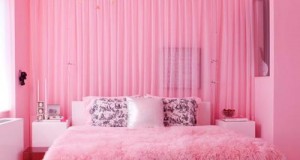 Pink bedroom decoration to support breast cancer campaign