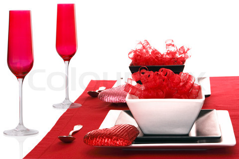 Romantic tables for valentine day