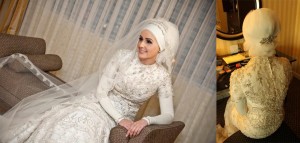 New designs for hijab wedding dressrs 2014