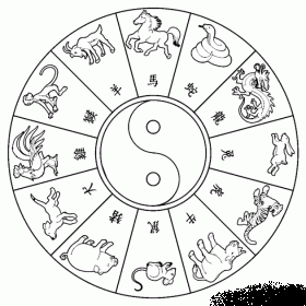 ص Chinese Zodiac Coloring Pages 2014